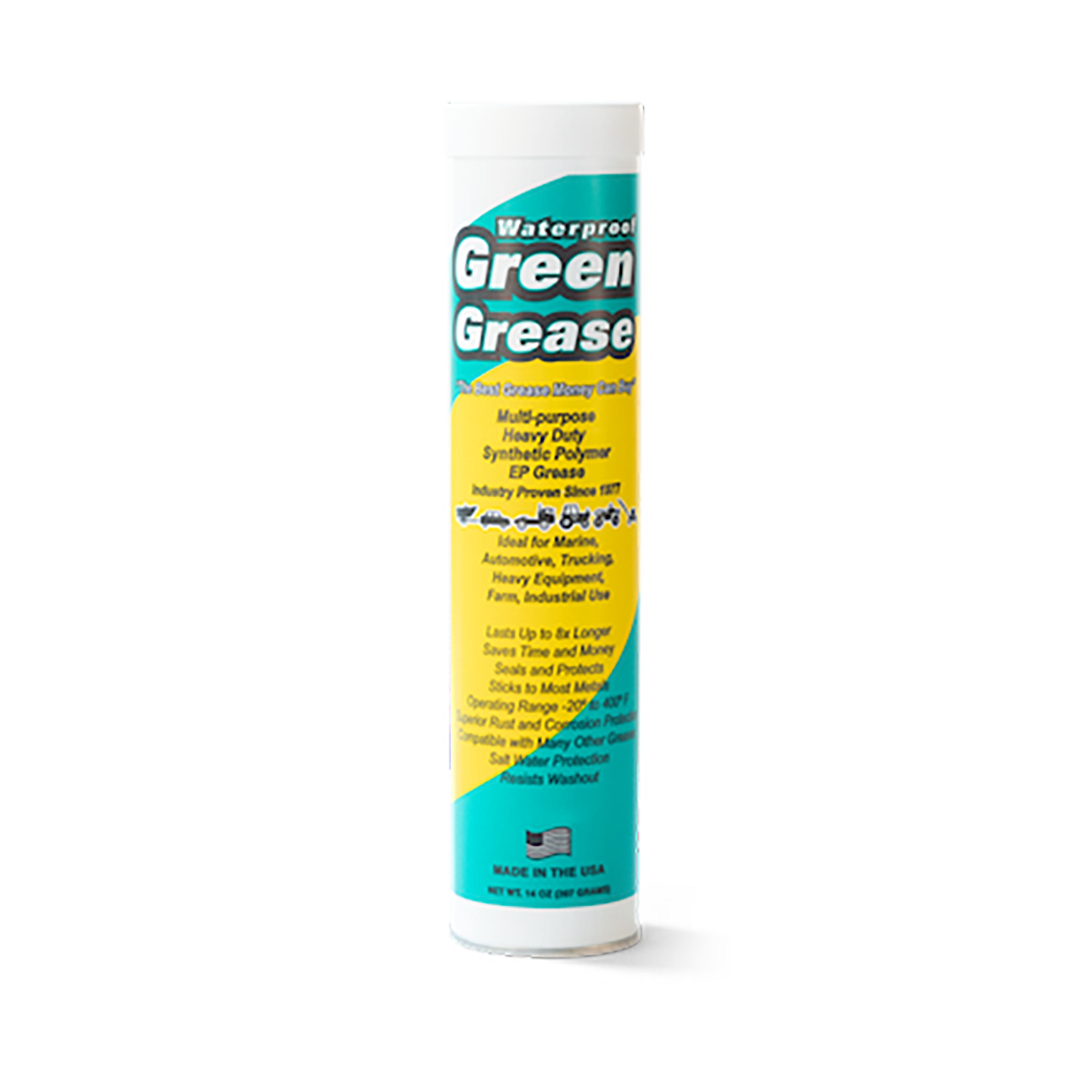 SINGLE 14 OUNCE GREEN GREASE CARTRIDGE